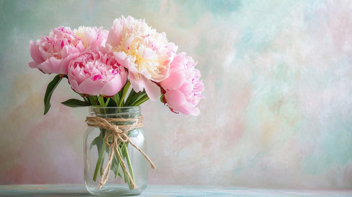 peonies in a vase.