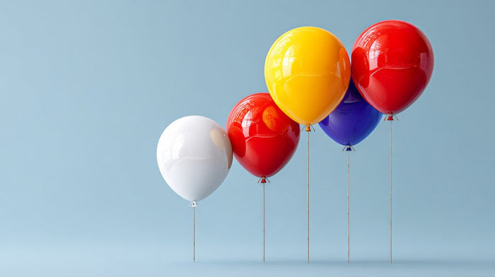 Bright balloons.
