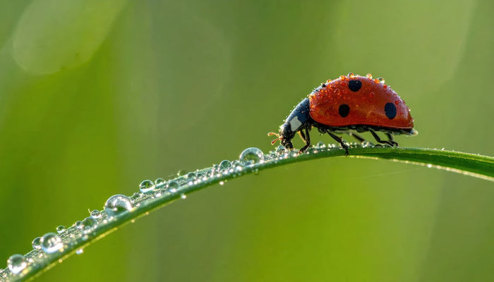 Lady Bug on blade of grass.