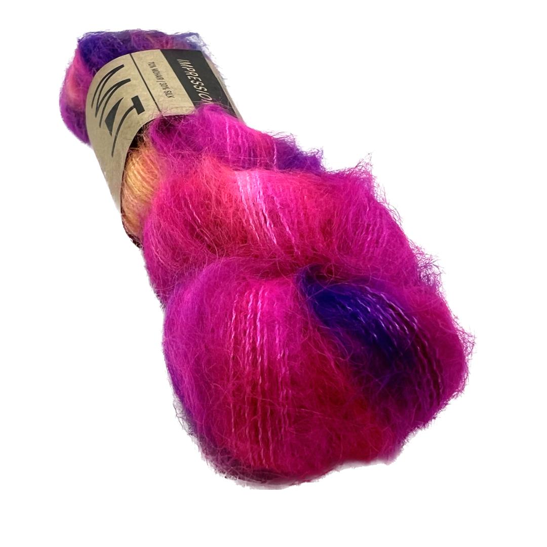 Pink Droid- Hand dyed palindrome variegated yarn - Merino Fingering to