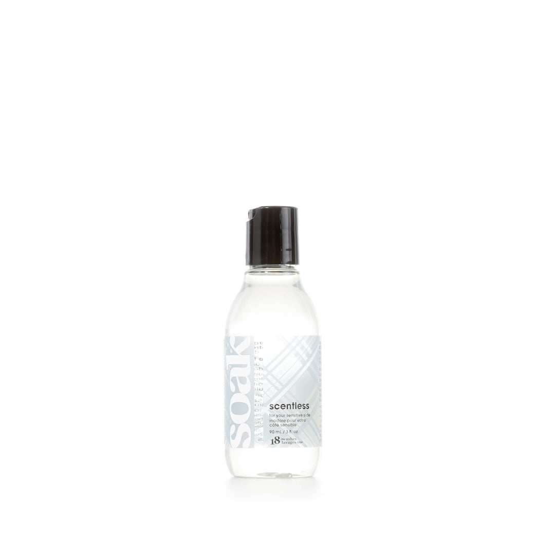 Small bottle of scentless Soak wool wash.
