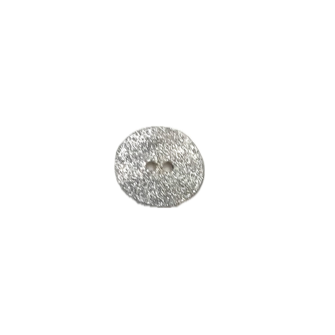 A shell button coated in glitter, it is shiny and fun as all get out. It's a 2 holed button. 