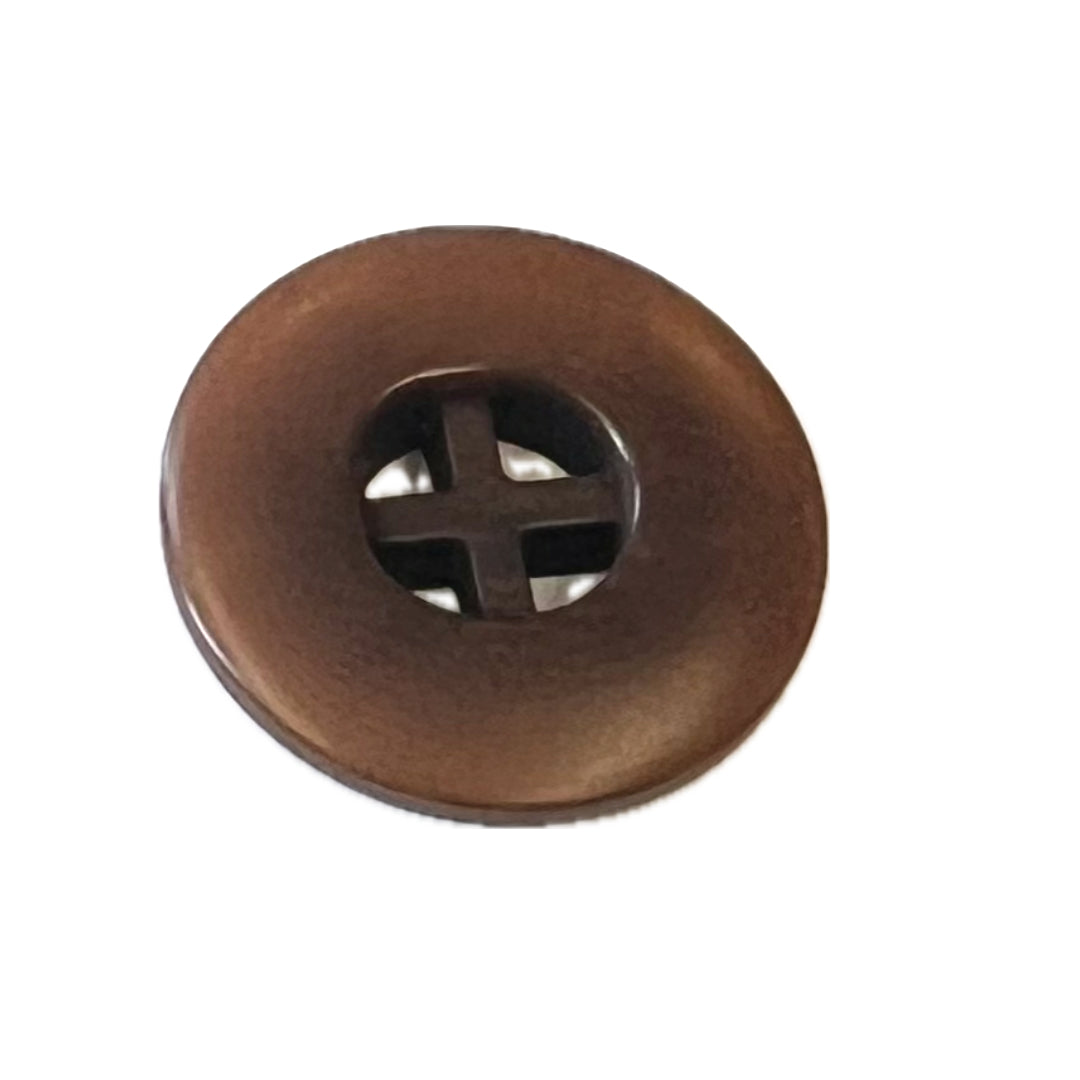 brown center cross button