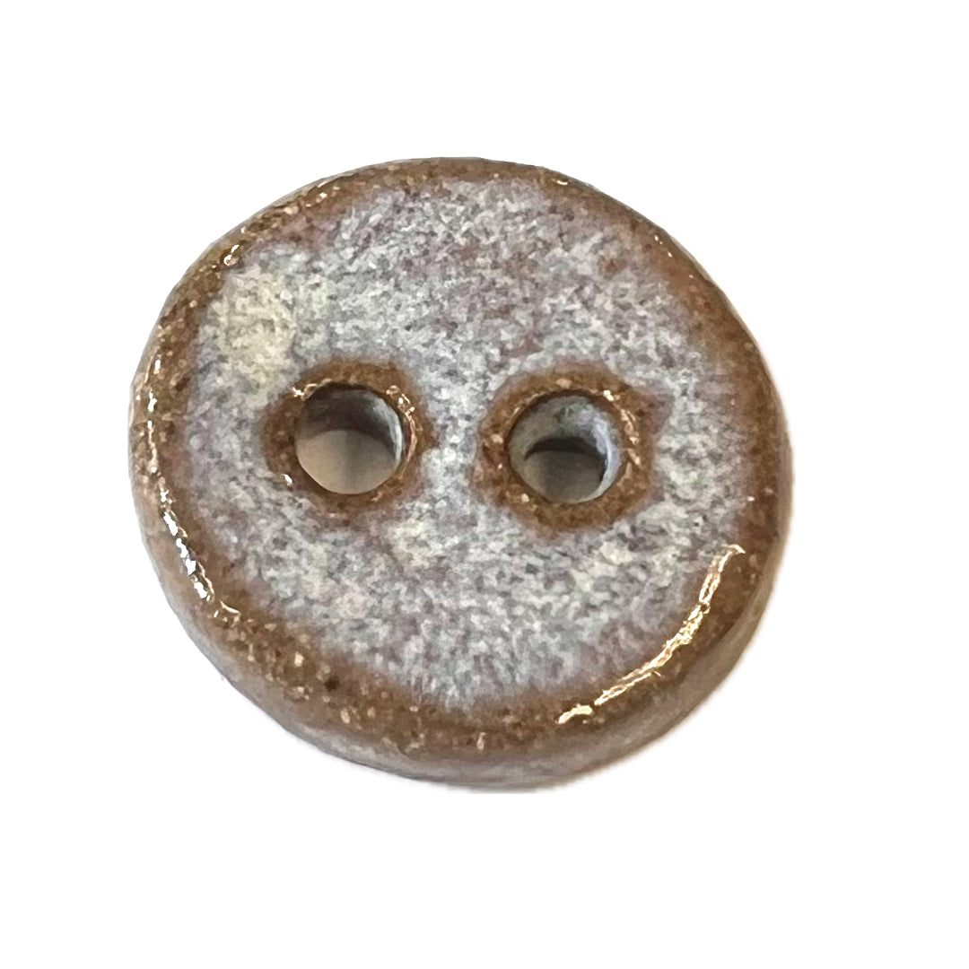 frosty brown ceramic button
