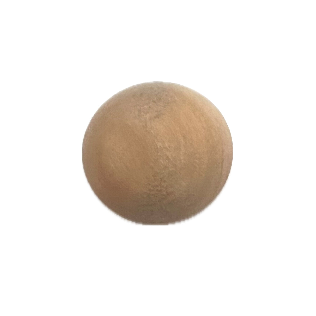 Round wooden shank button.