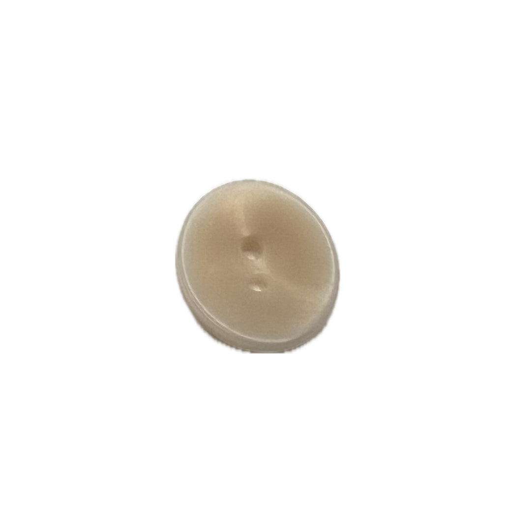Oval button with 2 holes.