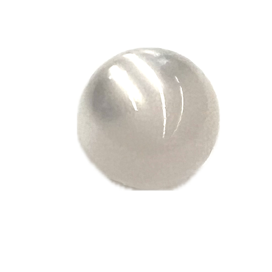 Spherical, sew-through button.