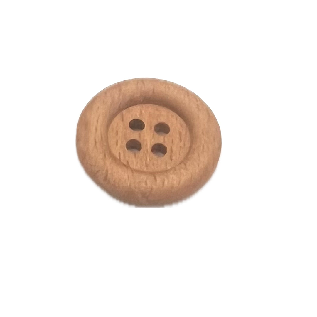 Rimmed button with 4 holes.