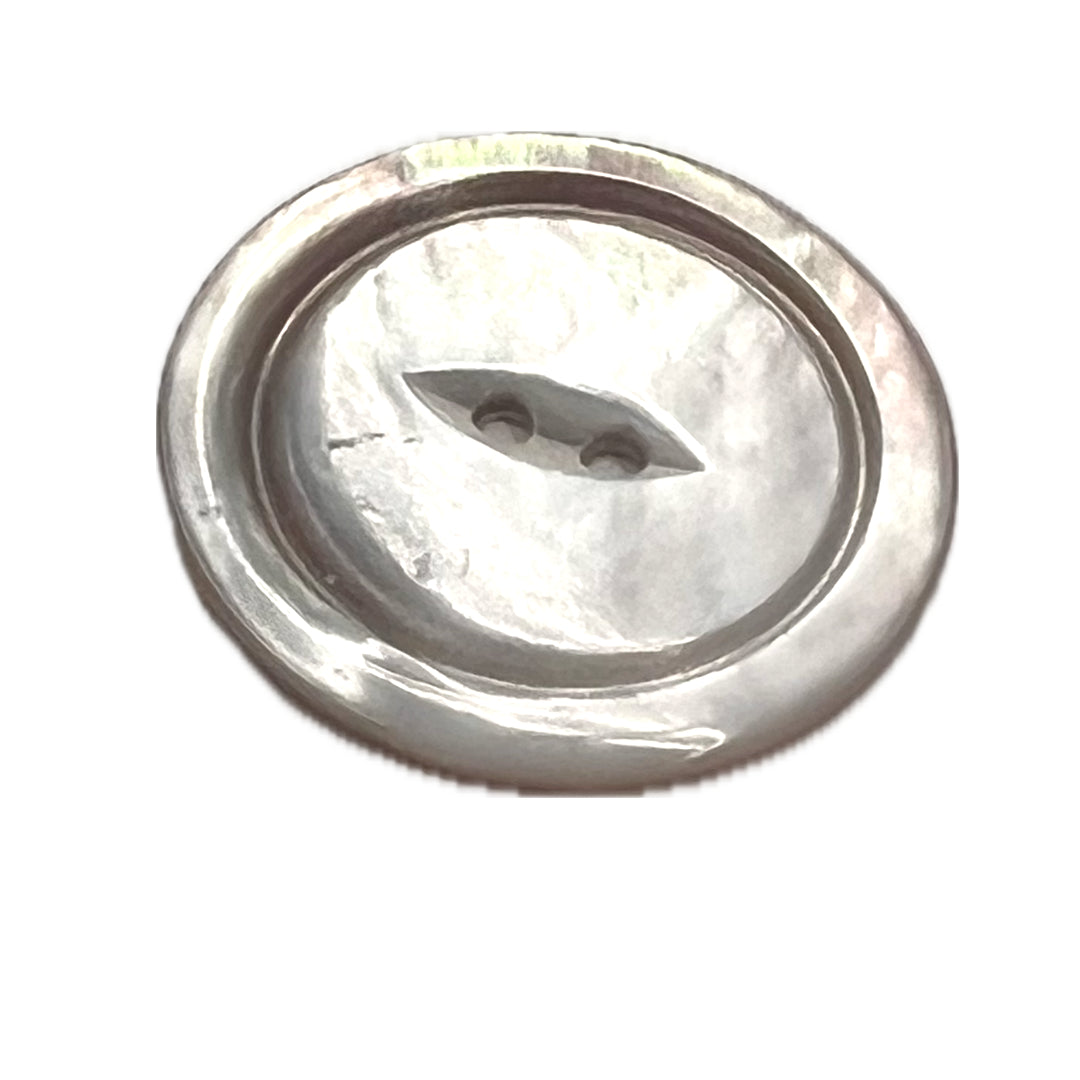 Iridescent button with 2 holes.