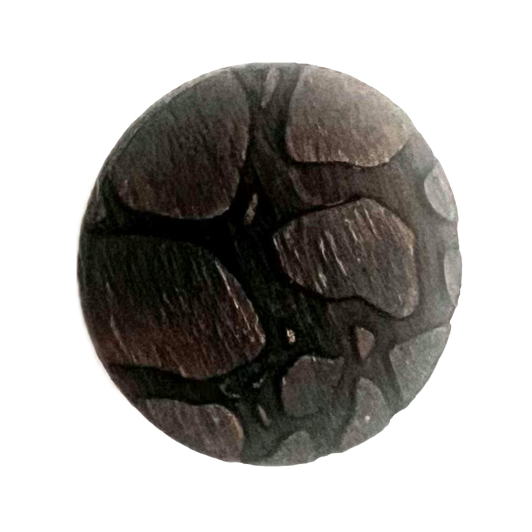 Textured wooden shank button.
