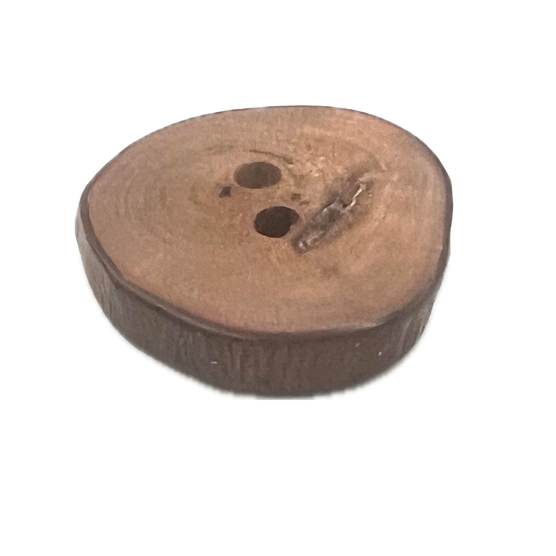 Wooden button with 2 holes.